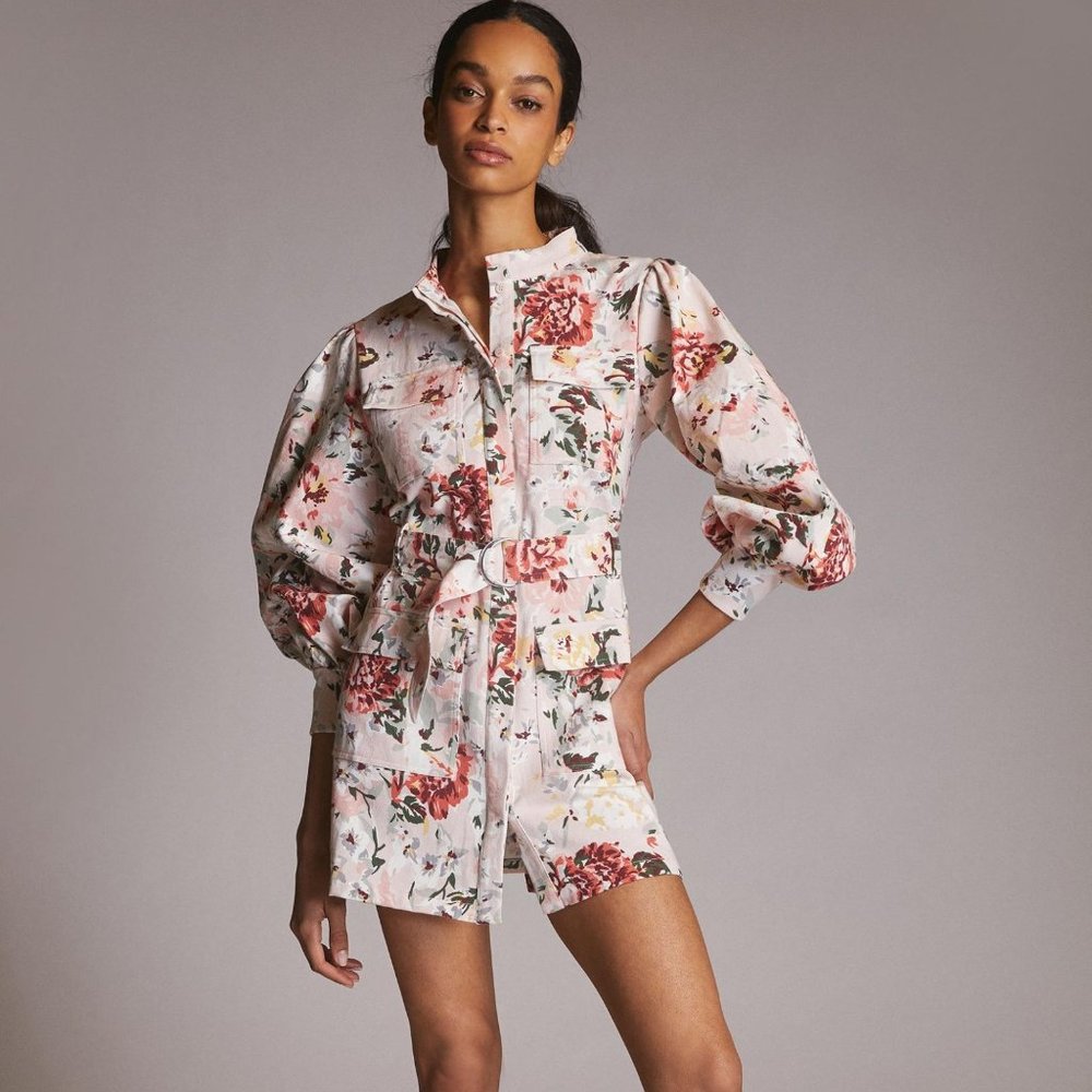 Mare Mare x Anthropologie Floral Mini Shirtdress
